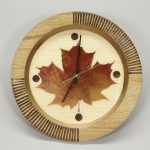 Large real maple leaf in resin clock face | Details on Request