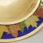 Real canadian maple leaves in resin on bowl rim (detail) | Details on Request