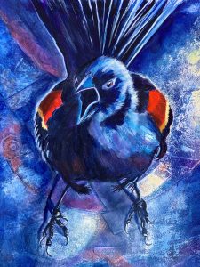 Red-winged Blackbird | Acrylic on Panel | 10" x 8" | Price on Request