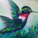 Ruby Throat | Acrylic on Wood Panel | 16" x 12" | Price on Request
