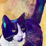 Tuxedo Cat | Acrylic Mixed Media on Canvas | 24" x 6" | Price on Request