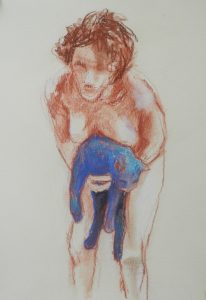 Pussy | Conte and Soft Pastel | Price and Size on Request