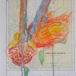 When Georgian Bay Turned Pink | Mixed media on naviagation chart | Price and Size on Request